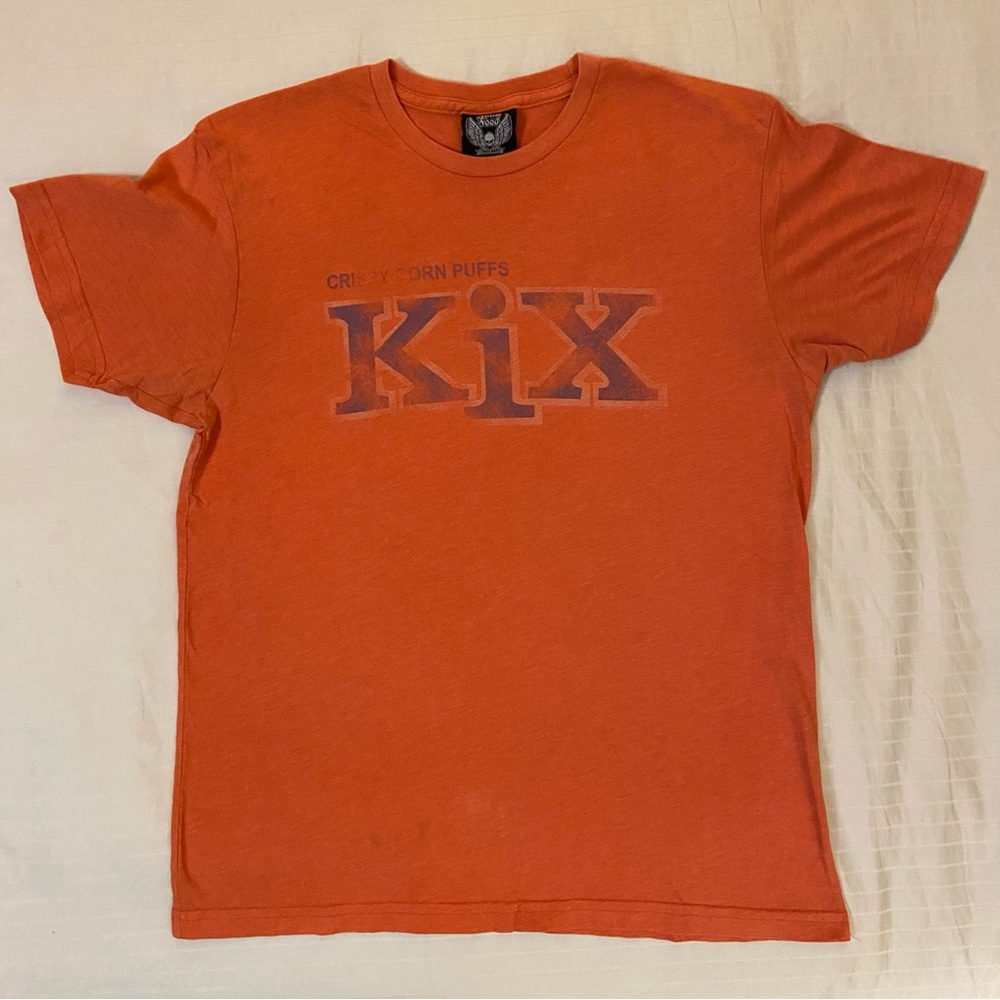 Kix Junk Food Clothing Vibrant Orange Cereal T-Shirt sz L